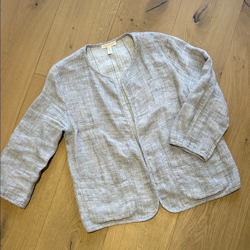 Eileen Fisher Spring/Summer Linen Gray Blazer